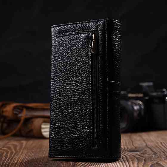 Класичний жіночий гаманець з великою кількістю відділень із натуральної шкіри Tony Bellucci 21961 Чорний Київ