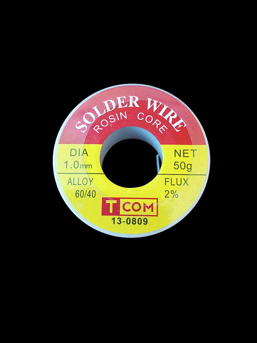 Припій олов'яно-свинцевий ПОС-60 TCOM, діам.-1мм, 50г, котушка Полтава - изображение 1