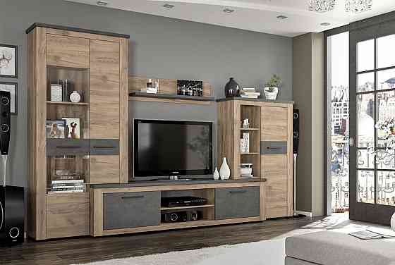 Стенка Монтреал Мебель-сервис (315х45х200 см) Дуб крафт табако + Матера Львов