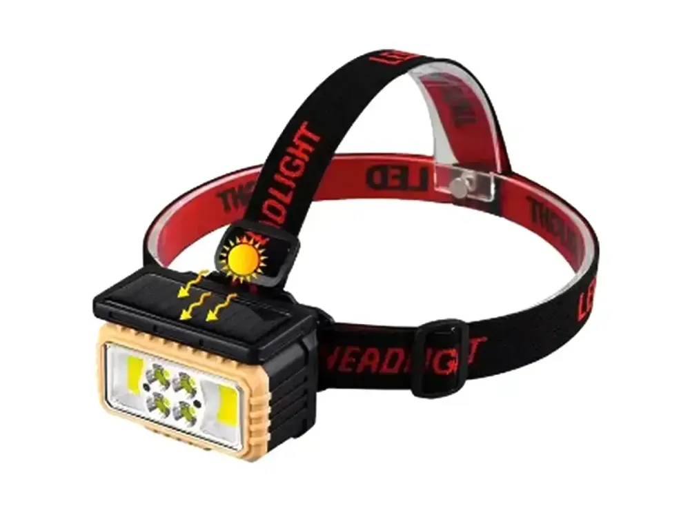 Ліхтар налобне червоний світло Type-C Solar із сенсорним датчиком та сонячною панеллю зарядки від сон Одеса - фото 8