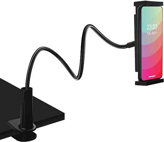Универсальный гибкий держатель для планшета и телефона 4–10.6 дюймов 360° с зажимом 80 см черный Киев