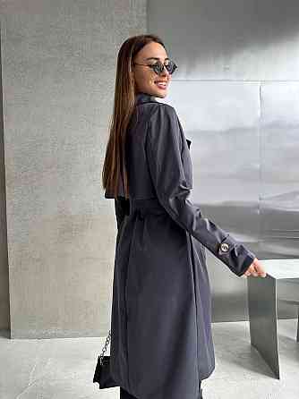 Жіночий трендовий стильний тренч  щільний котон-парка Графіт Одеса