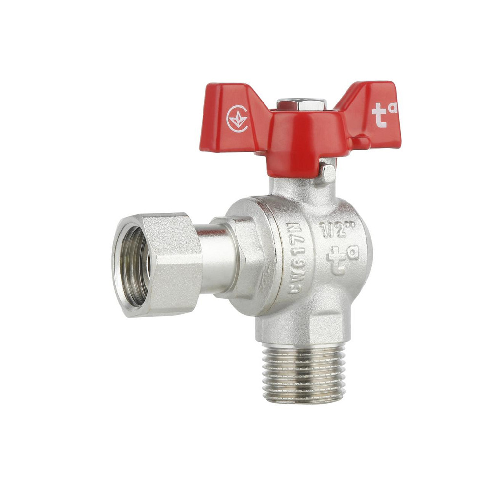 Кран кульовий із накидною гайкою Thermo Alliance Forte 1/2" ВЗ для води кутовий SF224W15 Київ - фото 9