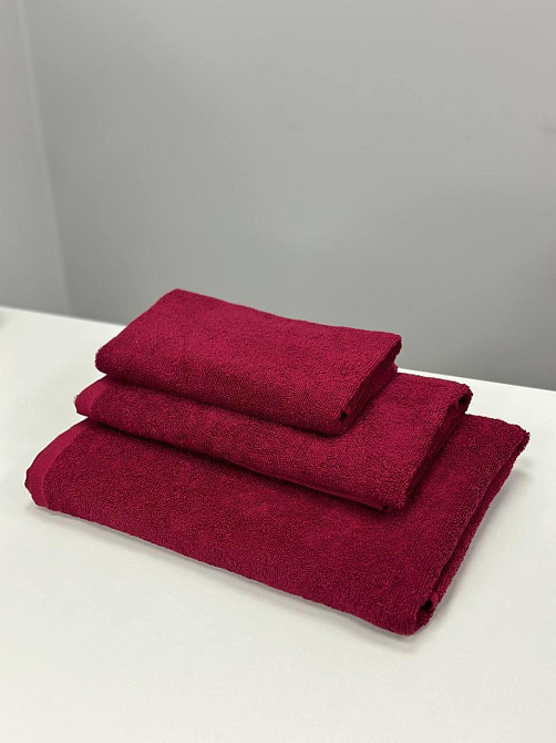 Полотенце однотонное Ideal Textile 70х140 см 400 г/м2 (56860923) Бордовий Черновцы - изображение 4