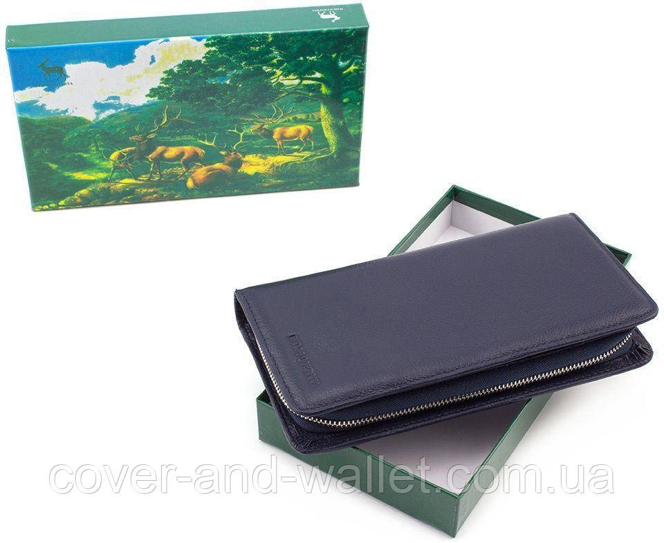 Синий кожаный кошелек на молнии с блоком для карточек Marco Coverna MC 6056 Киев - изображение 7