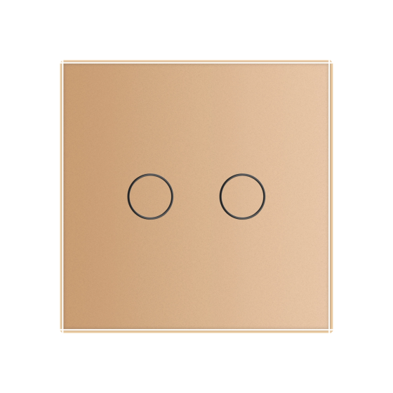 Комплект бездротовий сенсорний вимикач з реле 2 канали Livolo золотий скло (VL-XR008-A/FC2Z2-2G) Коломыя