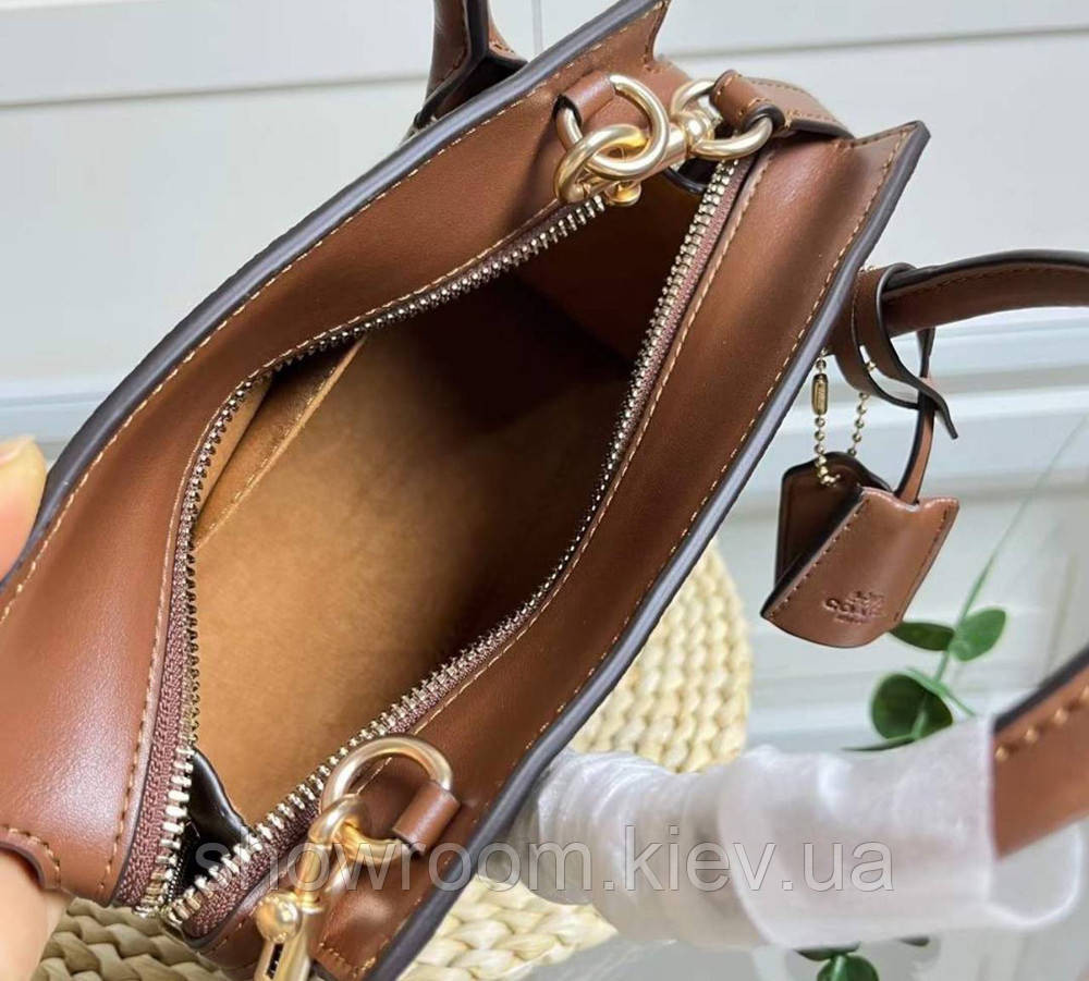 Брендовая женская сумочка Coach Andrea LUX коричневая Киев - изображение 6