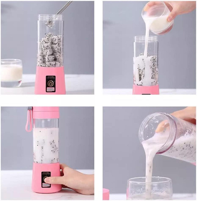 Портативний USB блендер для смузи и фрешов (Розовый) Черновцы - изображение 3
