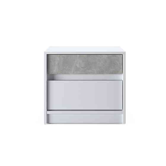 Тумба приліжкова Еверест Стайл-500 50,2х39х44,2 см Німфея Альба (білий)/Бетон (DTM-071154) Львів