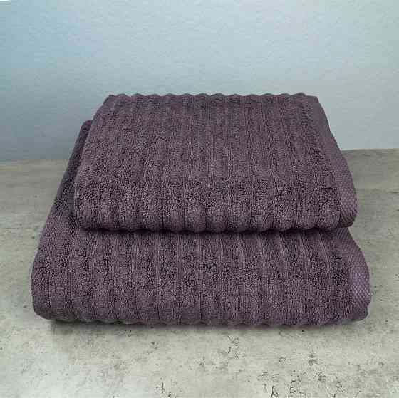Набір махрових рушників Зеро Твіст 2шт GM Textile 50x90см, 70x140см 550г/м2 (Виноградний) Суми