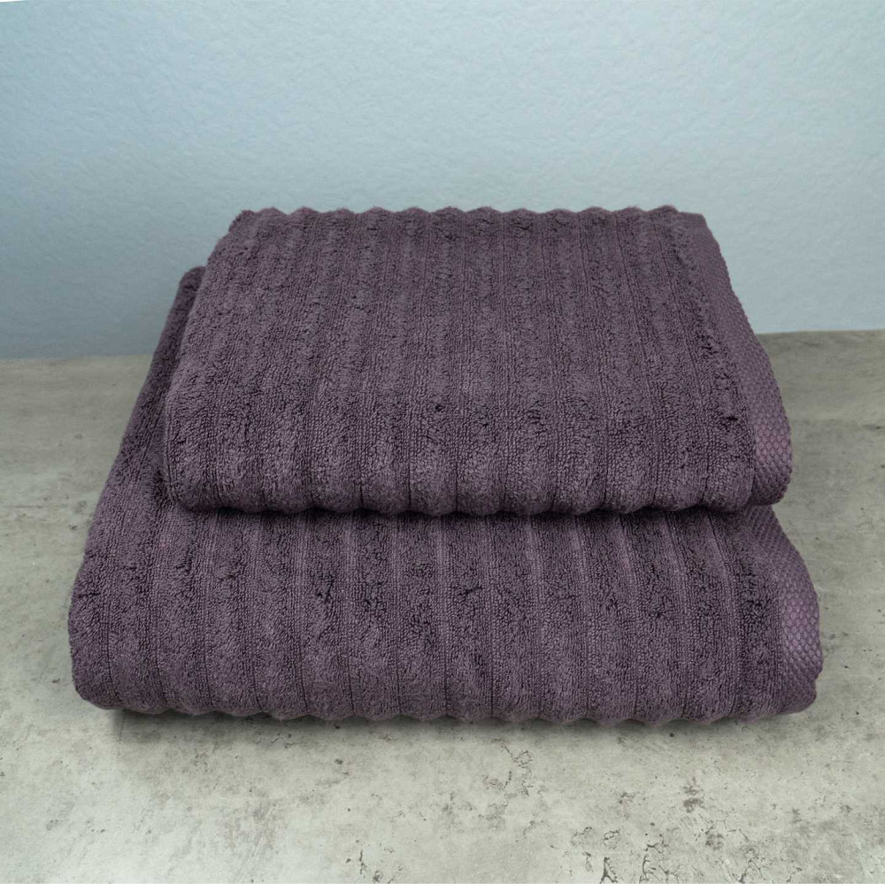 Набор махровых полотенец Зеро Твист 2шт GM Textile 50x90см, 70x140см 550г/м2 (Виноградный) Сумы - изображение 1