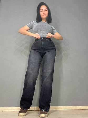 Джинсы женские Q-4 Denim 561-70 палаццо ровные от бедра стрейчевые комфорт, черный, 28, 28, 76 см, 1 Одесса - изображение 5