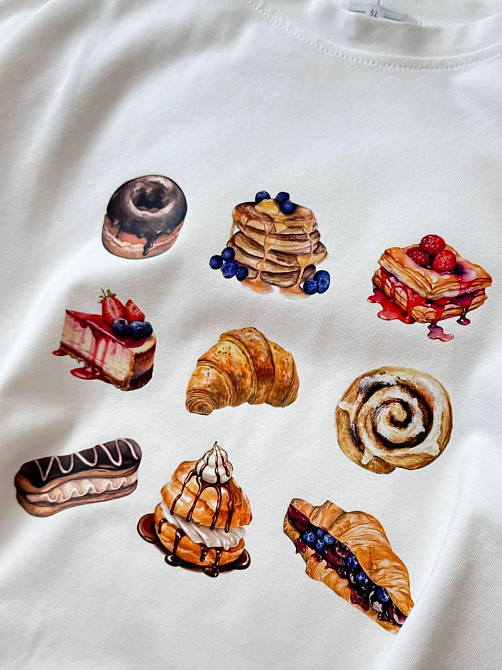 Жіноча стильна оверсайзсфутболка з принтом кулір, 100% бавовна Одеса - фото 5