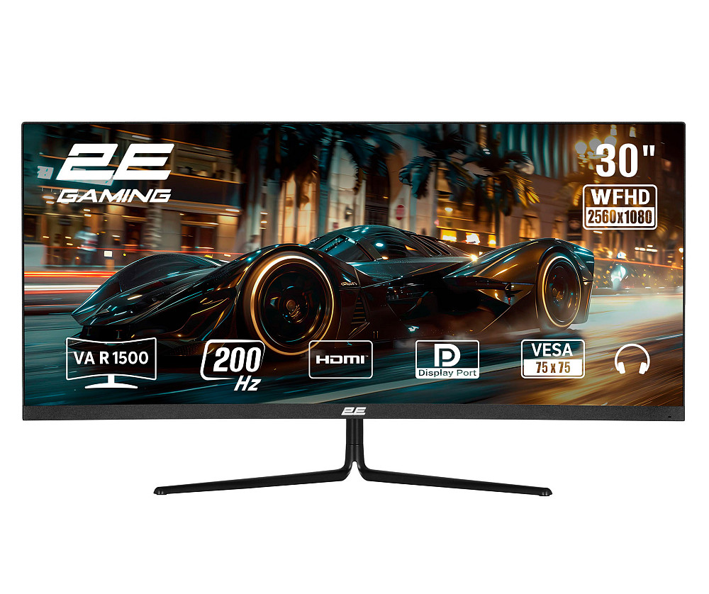 Монітор 2E GAMING 30" G3024B 2xHDMI, DP, Audio, VA, 2560x1080, 21:9, 200Hz, 1ms, CURVED, FreeSync Київ - фото 3