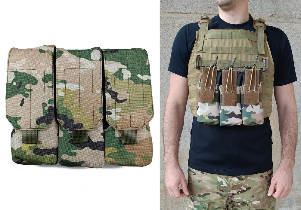 Підсумок під 6 магазінів АК/РПК потрійний мультикам (MOLLE, підсумок на розгрузку, жилет, РПС) Коломия - фото 4