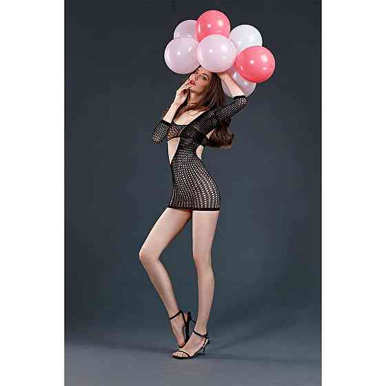 Мінісукня Moonlight Model 07 XS-L Black, глибоке декольте, відкрита спинка Sex Aura Київ