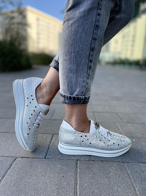 Liya Кросівки жіночі LIYA 106 срібні (весна-літо, шкіра натуральна) (3304) лише 39р. Коломия - фото 2