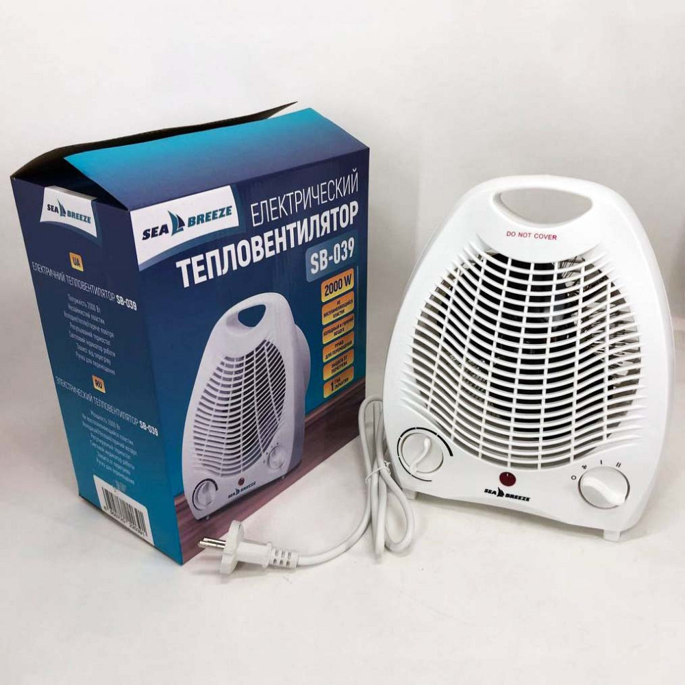 Обогреватель с вентилятором 2 квт Sea Breeze SB-039 2000 Вт, Безопасный обогреватель YU-322 для дома Киев - изображение 6