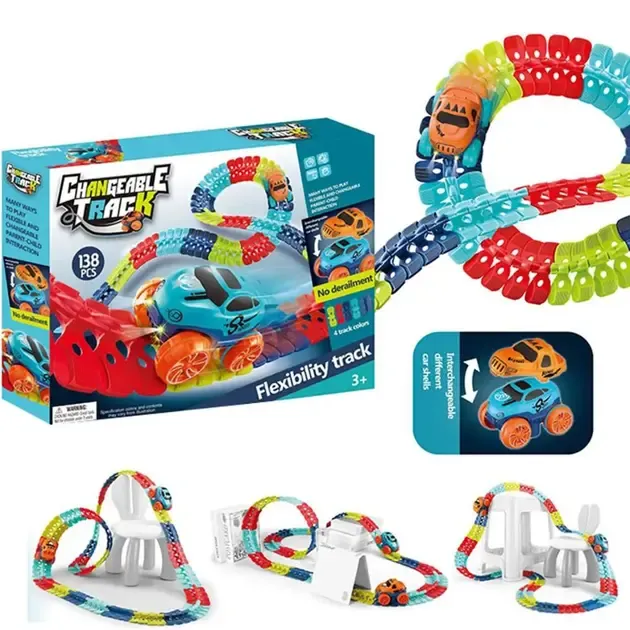 Автомобильная гоночная трасса с машинкой гибкий гоночный трек с машинками Cheangeble Track 138 pcs Коломыя - изображение 1