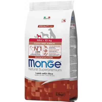 Сухий корм для собак Monge Dog Mini Puppy&amp;Junior зі смаком ягняти 2.5 кг (8009470011525) Вінниця