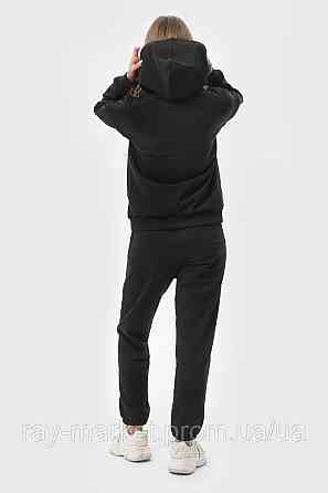 Костюм жіночий худі на блискавці та штани чорний RAY PREMIUM LOOSE U0809 (U0809W-Black) XXL Київ