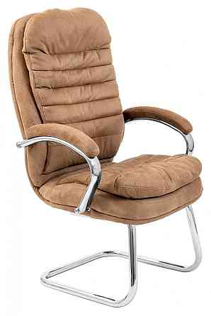 Офісне Конференційне Крісло Richman Valencia Mustang Caramel Хром CF Карамельний Київ