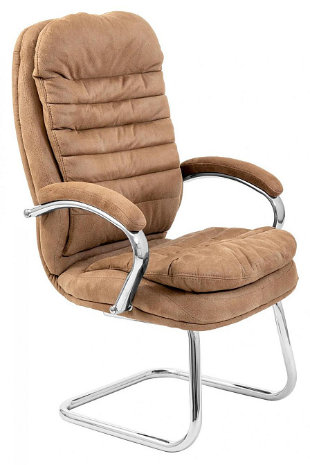 Офісне Конференційне Крісло Richman Valencia Mustang Caramel Хром CF Карамельний Київ - фото 1