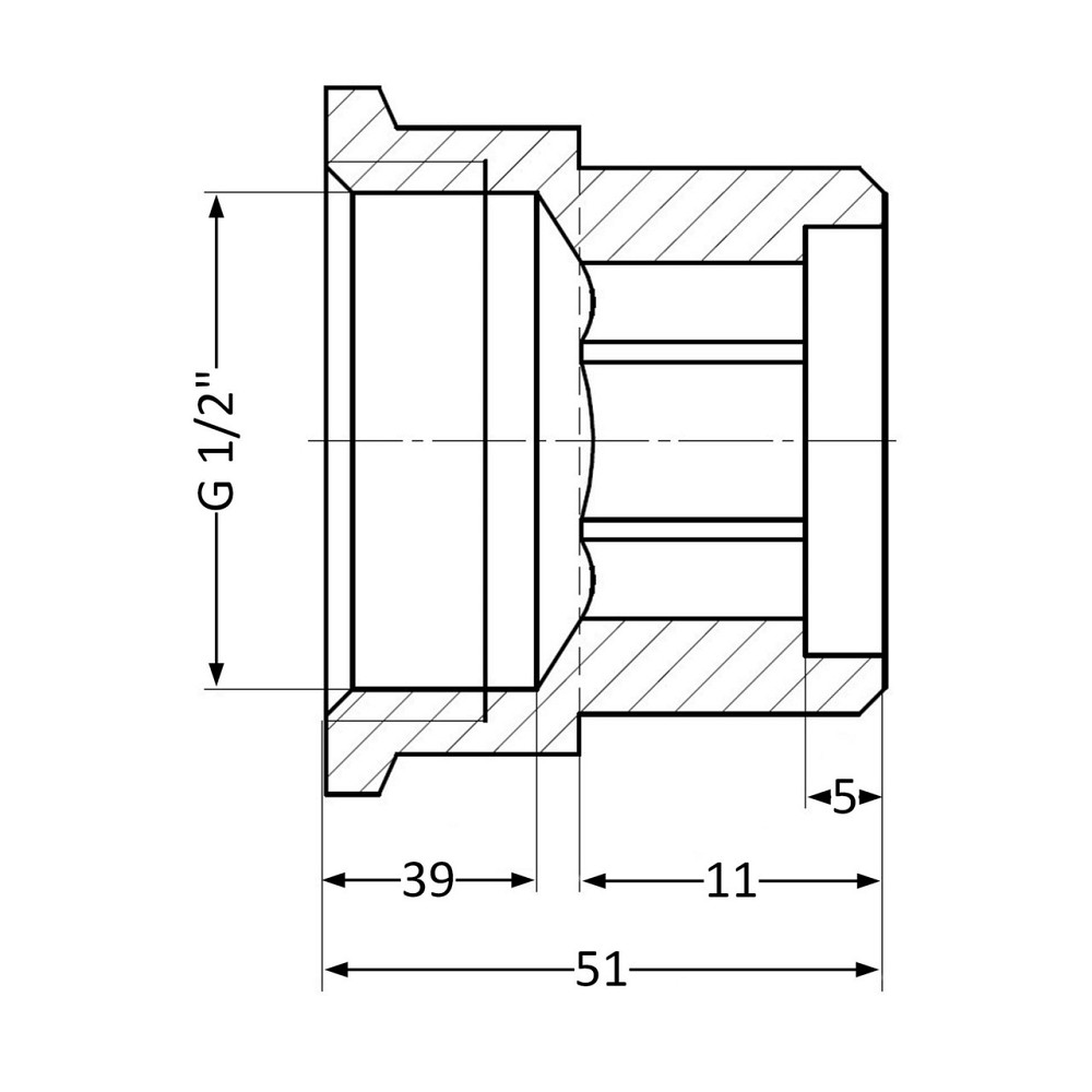 Подовжувач латунний Thermo Alliance Standart 1/2" ВН, L=40 мм SD4221540 Київ - фото 2