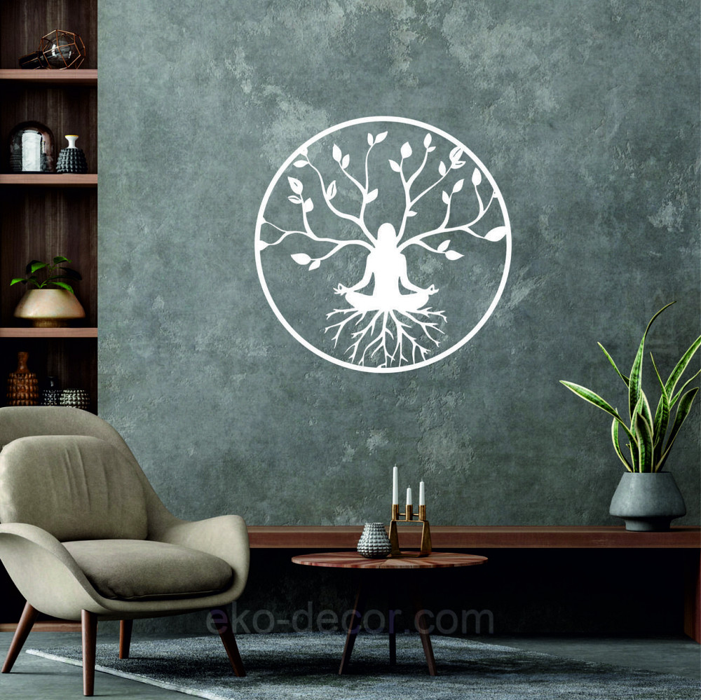 Декоративне настінне 3D Панно «ЙОГА» Декор на стіну з об'ємом 50*50 см, Білий Київ - фото 7