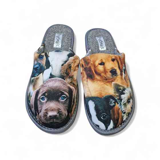 Женские тапочки с закрытыми пальчиками Собачки Одесса