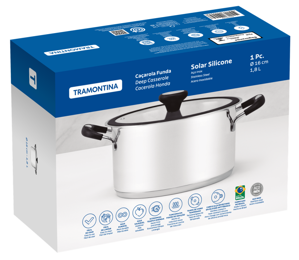 Каструля Tramontina Solar silicone (1.8 л) 16 см (6358929) Киев - изображение 6