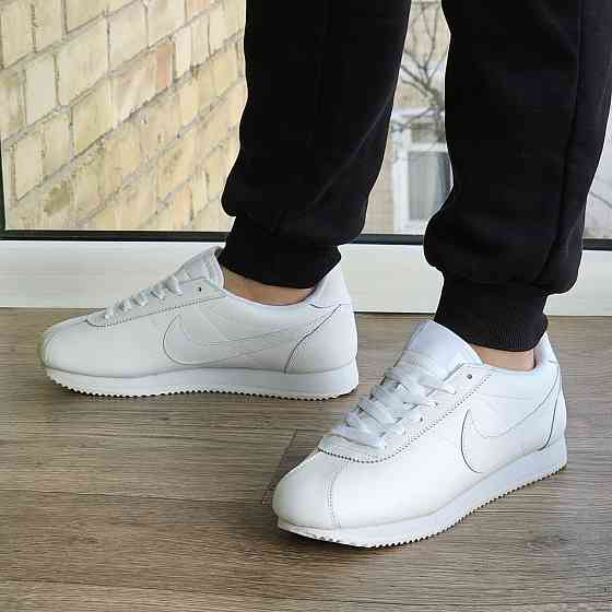 Мужские Термо Кроссовки Nike Cortez Белые Кожаные Найк Еврозима (размеры: 43,44,45,46) Видео Обзор Днепр