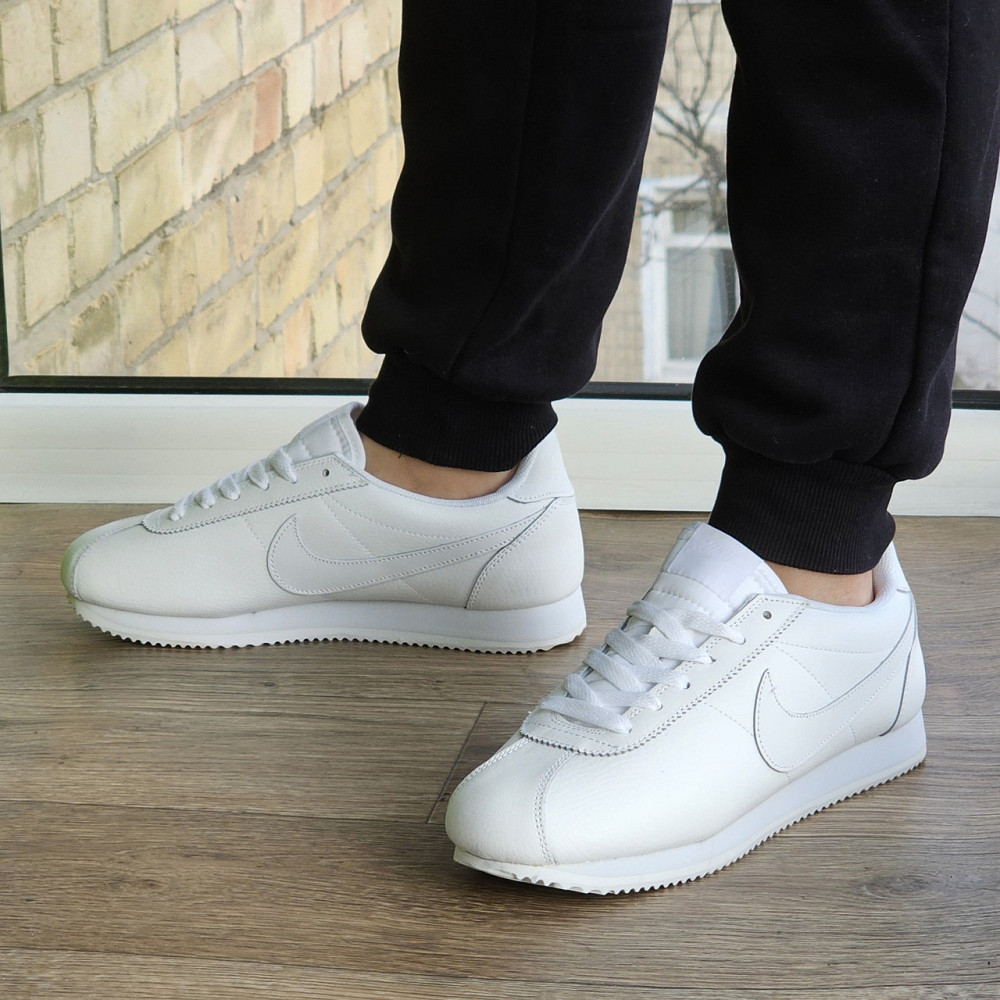 Мужские Термо Кроссовки Nike Cortez Белые Кожаные Найк Еврозима (размеры: 43,44,45,46) Видео Обзор Днепр - изображение 3
