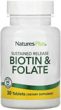 Фолієва кислота та біотин Naturе's Plus Biotin & Folic Acid 30 таб Київ