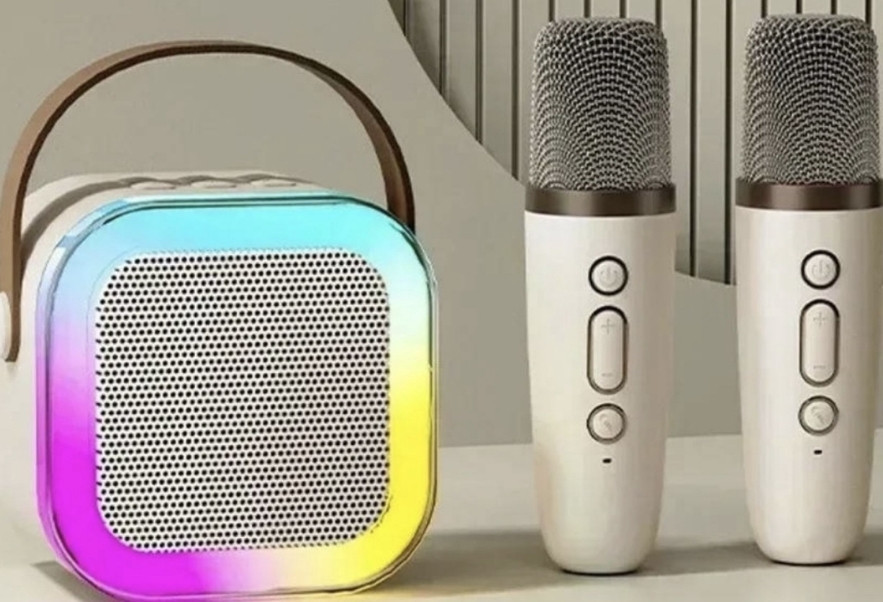 Бездротова блютуз колонка з караоке на 2 мікрофона. Харків - фото 1