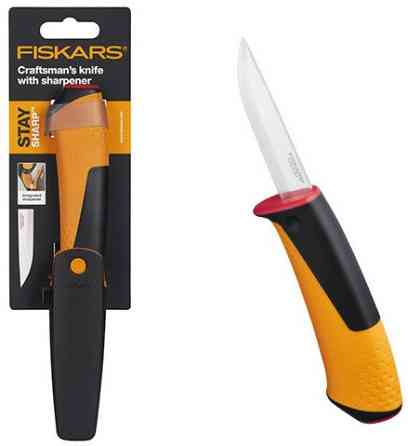 Усиленный Нож для Ремесленника с чехлом-точилкой Fiskars (1023620) Нержавеющая сталь Нововолынск