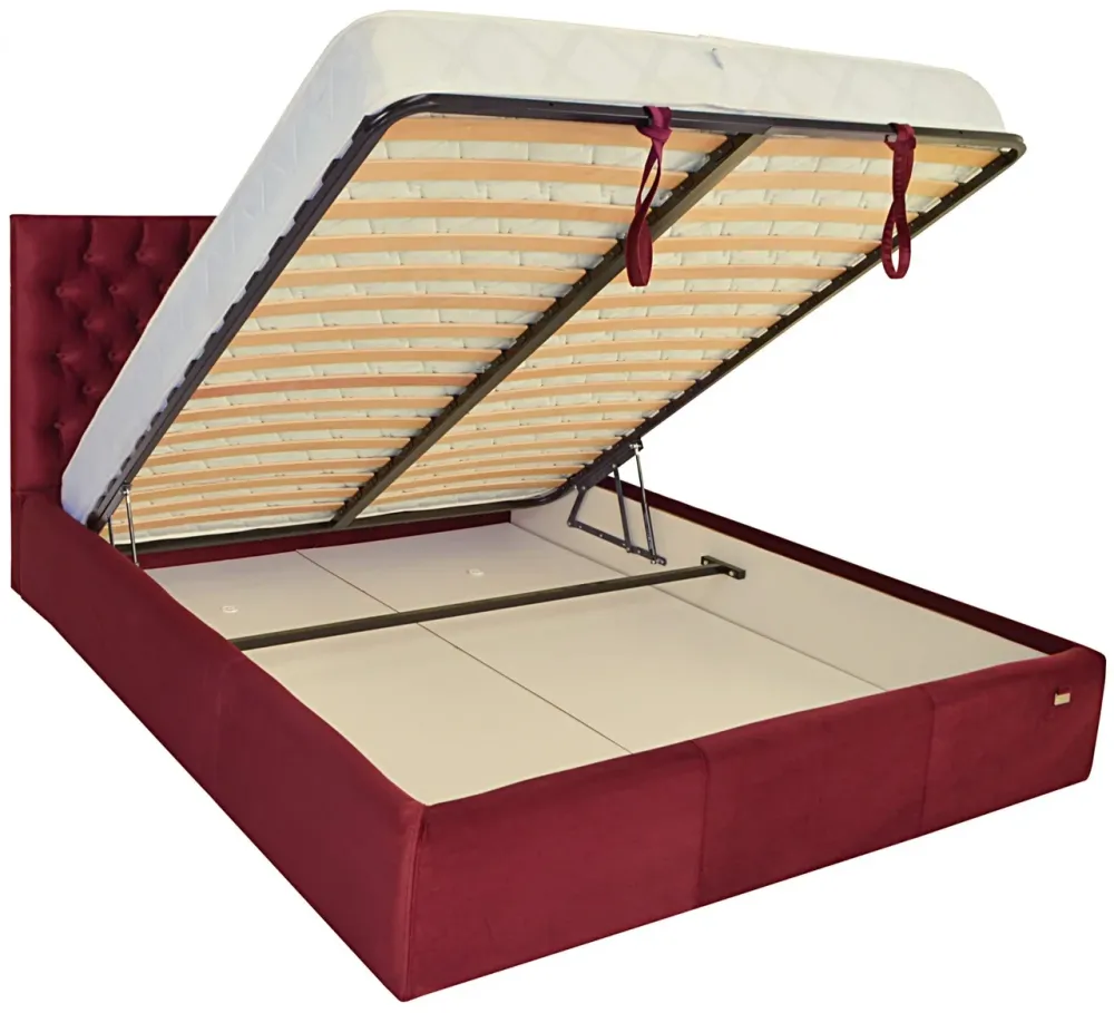 Кровать Двуспальная Cambridge VIP 160 х 190 см Missoni 026 С дополнительной металлической цельносварной рамой Бордовый Киев - изображение 4