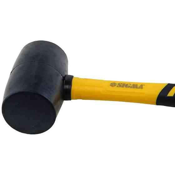 Киянка гумова чорна 450 г фібергласова ручка SIGMA (4317361) Київ