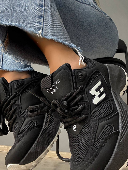 Кросівки жіночі Violeta 136-33 комбіновані на високій підошві чорні, 36, 23 см Київ - фото 2