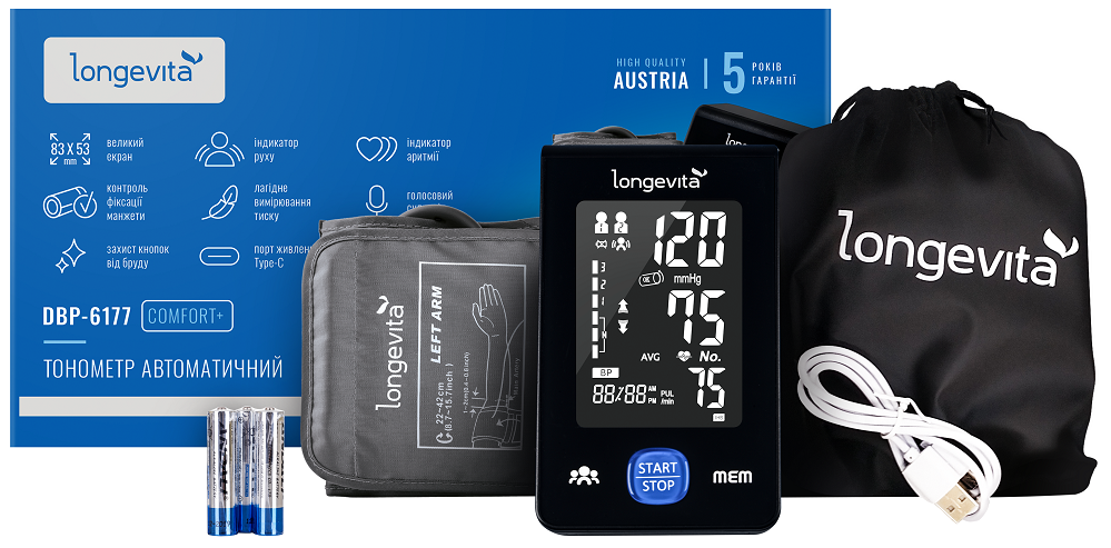 Автоматический тонометр Longevita DBP-6177 (6900283) Киев - изображение 1
