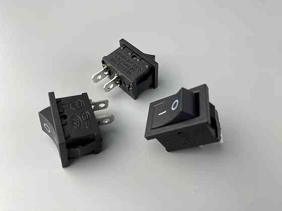 Перемикач клавішний чорний,15 мм 21 мм, 2 ніжки Мукачево