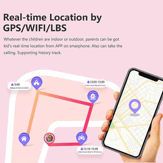 Часы детские умные Smart Kinder GPS Tracking 4G GPS Wi-Fi Синий Киев