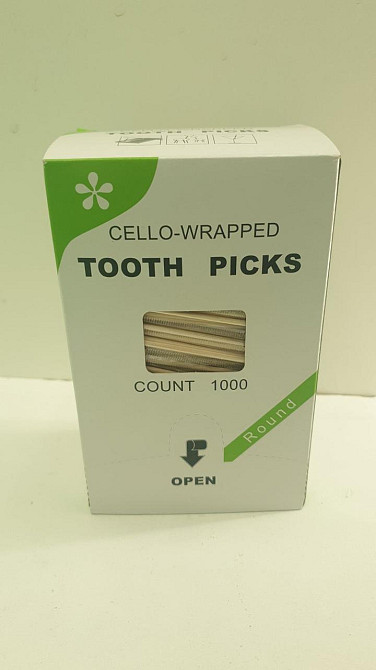 Зубочистка с запахом ментола  в индивидуальной целлофановой упаковке (1000 шт) MINT TOOTH PICKS (1 пачка) Харьков - изображение 3