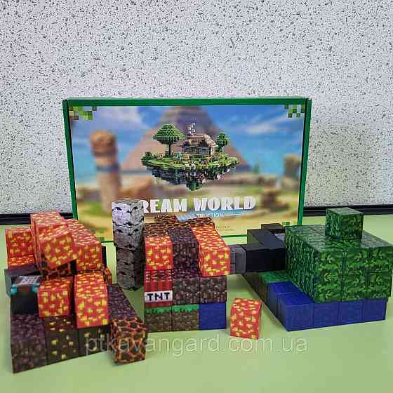 Магнітний конструктор Minecraft два біоми 164 магнітних блоків + 5 фігурок Dream World LZCK 078 Хмельницький