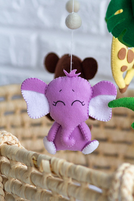 Дитячий музичний мобіль на ліжечко для немовлят WooolyWool «Африка» з 35 мелодіями Київ - фото 7