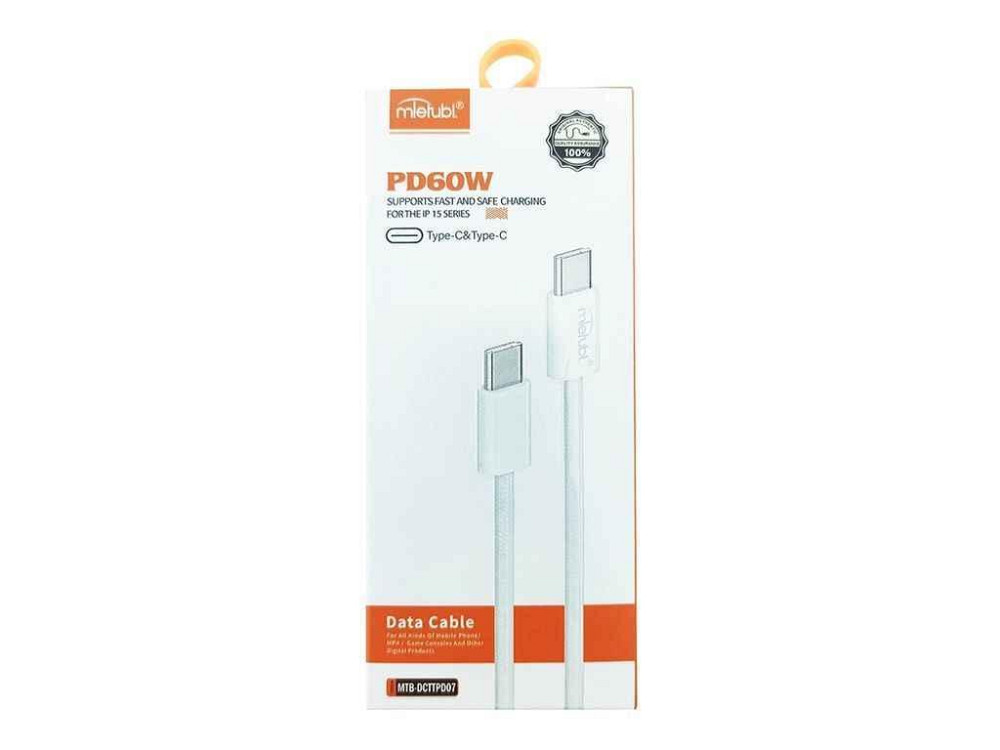 Кабель Type-C - Type-C MTB-DCTTPD07 3A/PD60W білий 1м ТМ MIETUBL Київ - фото 1