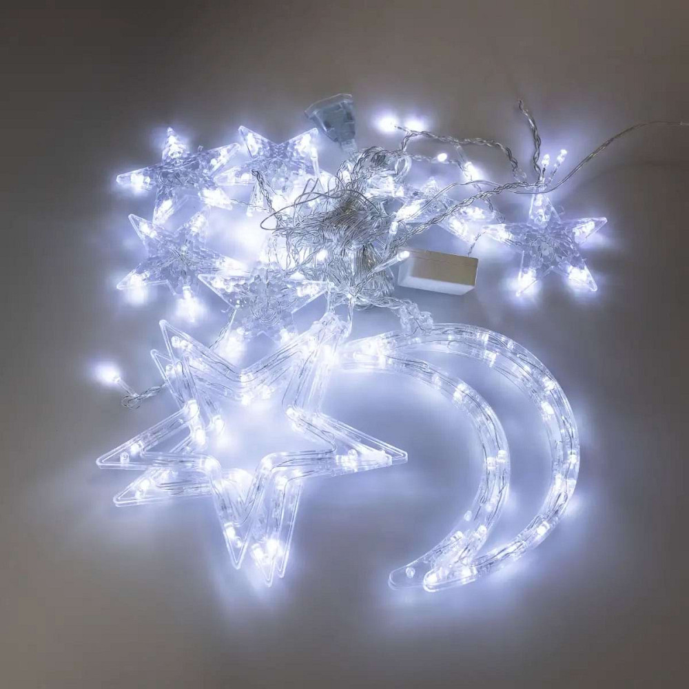 Garlando Електрична гірлянда Зірка штора 3 метри на вікно для фотозон біла WYF11W Коломия - фото 2