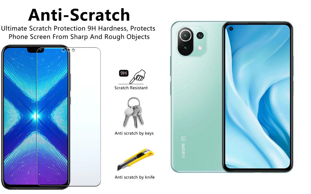 Захисне скло NeoGlass для Xiaomi 11 Lite 5G NE – надпрозоре та стійке Київ - фото 1