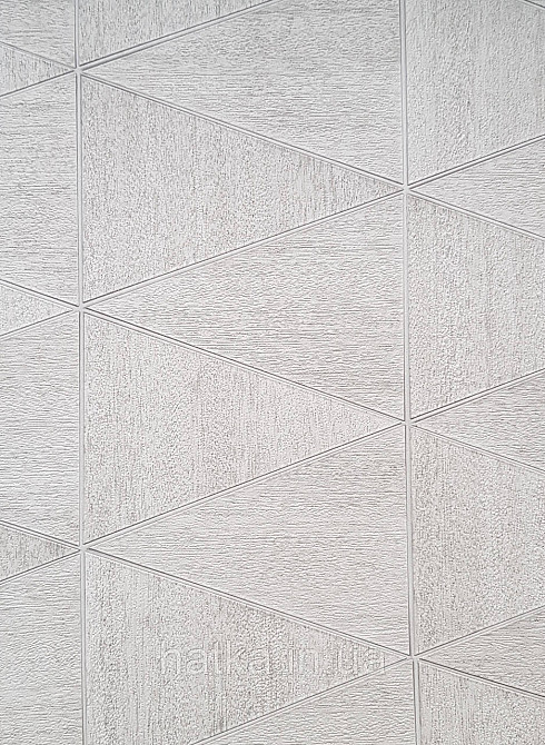 Шпалери вінілові на флізеліні Marburg Travertino 1.06х10 фігури трикутники смуги структурні сірі 3д Київ - фото 1