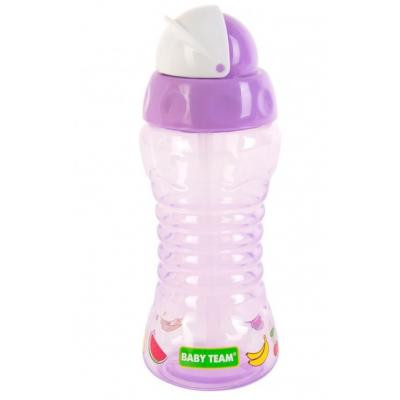 Поильник-непроливайка Baby Team с трубочкой, 300 мл (5005_фиолетовый) Винница - изображение 1